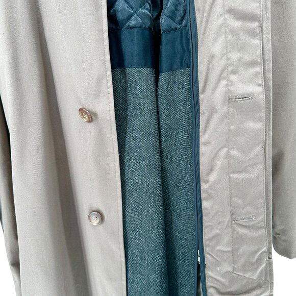 Jean-Paul Germain Elements Trench Coat Mens 56R Beige Lined Water Repellent - Picture 3 of 11